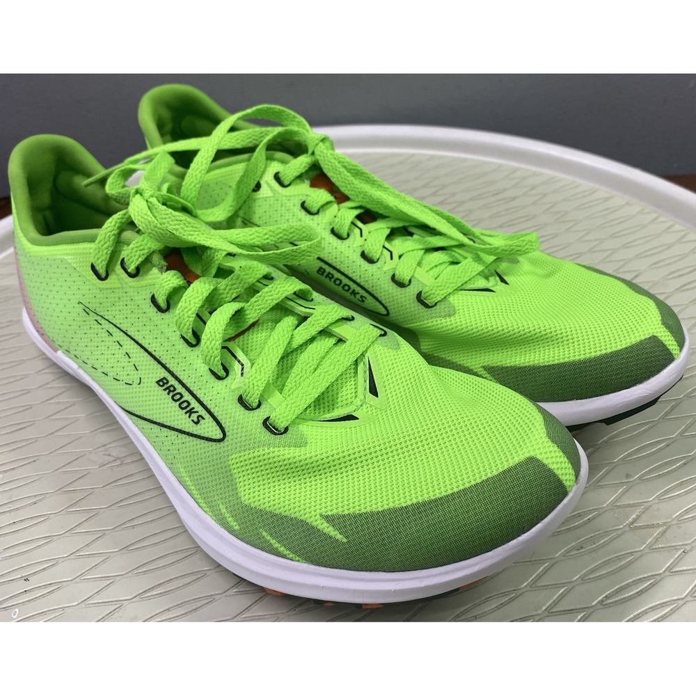 BROOKS Draft XC Cross Country Running Sneakers Unisex Green Spikes Men 7/Wom 8.5